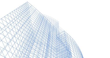 Mimari sanat konseptinde soyut çizgiler, minimum geometrik şekiller. 