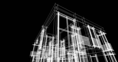 soyut mimari duvar kağıdı tasarımı, dijital konsept arkaplan