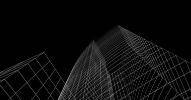 Mimari sanat konseptinde soyut çizgiler, minimum geometrik şekiller. 