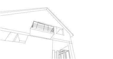 Mimari sanat konseptinde soyut çizgiler, minimum geometrik şekiller. 