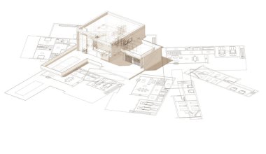 soyut mimari duvar kağıdı tasarımı, dijital konsept arkaplan