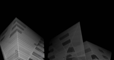 Mimari sanat konseptinde soyut çizgiler, minimum geometrik şekiller. 