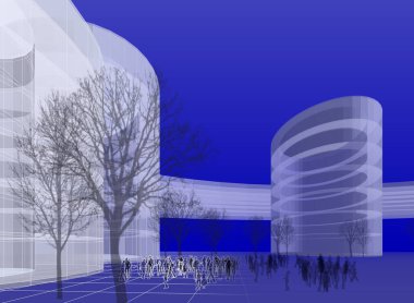 soyut mimari duvar kağıdı tasarımı, dijital konsept arkaplan