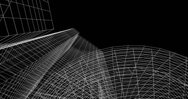 Mimari sanat konseptinde soyut çizgiler, minimum geometrik şekiller. 