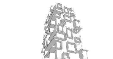 soyut mimari duvar kağıdı tasarımı, dijital konsept arkaplan