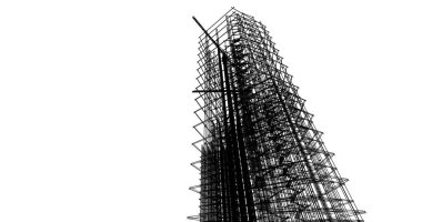 Mimari sanat konseptinde soyut çizgiler, minimum geometrik şekiller. 