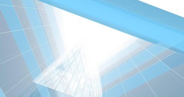 Arkaplanda mimari bina 3d illüstrasyon