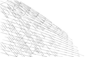 Mimari sanat konseptinde soyut çizgiler, minimum geometrik şekiller.