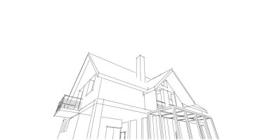 Mimari sanat konseptinde soyut çizgiler, minimum geometrik şekiller. 