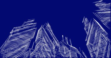 eskiz sanatı, geometrik mimari binalar tasarımı