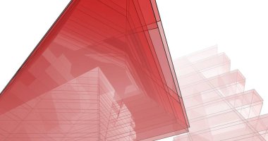 Mimari sanat konseptinde soyut çizgiler, minimum geometrik şekiller. 