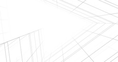 Arkaplanda mimari bina 3d illüstrasyon