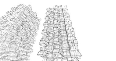 soyut mimari duvar kağıdı tasarımı, dijital konsept arkaplan