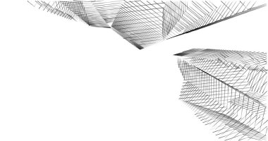 Mimari sanat konseptinde soyut çizgiler, minimum geometrik şekiller. 