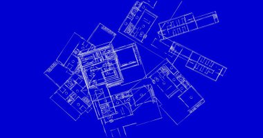 Mimari sanat konseptinde soyut çizgiler, minimum geometrik şekiller. 