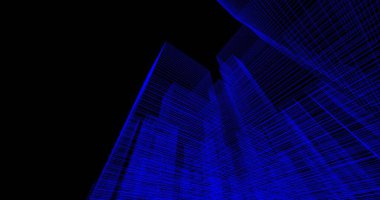 Arkaplanda mimari bina 3d illüstrasyon