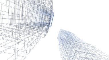 Mimari sanat konseptinde soyut çizgiler, minimum geometrik şekiller. 