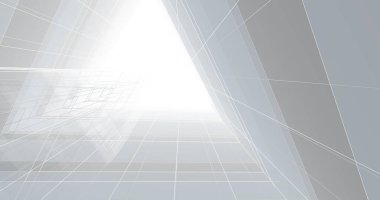 Mimari sanat konseptinde soyut çizgiler, minimum geometrik şekiller. 