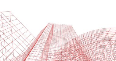 Mimari sanat konseptinde soyut çizgiler, minimum geometrik şekiller. 