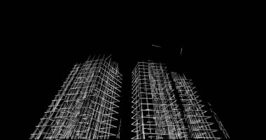 Mimari sanat konseptinde soyut çizgiler, minimum geometrik şekiller. 