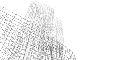 Mimari sanat konseptinde soyut çizgiler, minimum geometrik şekiller. 