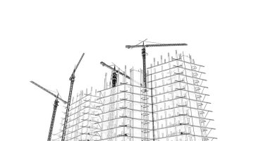 soyut mimari duvar kağıdı tasarımı, dijital konsept arkaplan