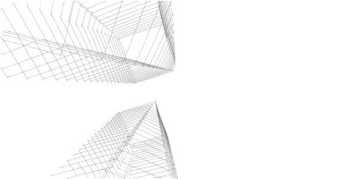 Mimari sanat konseptinde soyut çizgiler, minimum geometrik şekiller. 