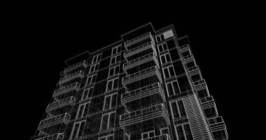 soyut mimari duvar kağıdı tasarımı, dijital konsept arkaplan