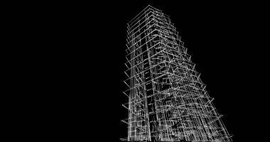 Mimari sanat konseptinde soyut çizgiler, minimum geometrik şekiller. 