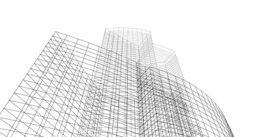 Mimari sanat konseptinde soyut çizgiler, minimum geometrik şekiller. 