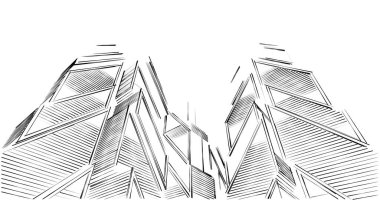 eskiz sanatı, geometrik mimari binalar tasarımı