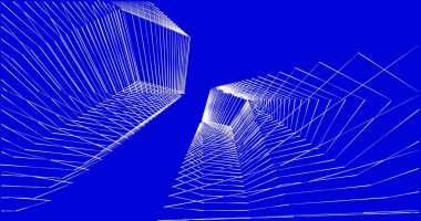 Mimari sanat konseptinde soyut çizgiler, minimum geometrik şekiller. 