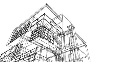 soyut mimari duvar kağıdı tasarımı, dijital konsept arkaplan