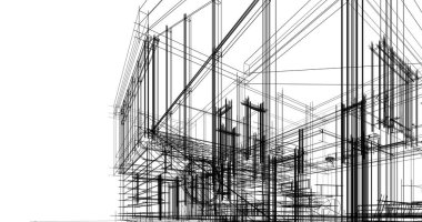 soyut mimari duvar kağıdı tasarımı, dijital konsept arkaplan