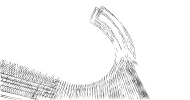 Arkaplanda mimari bina 3d illüstrasyon,