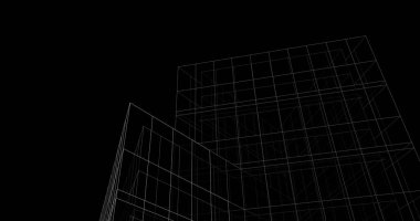 Mimari sanat konseptinde soyut çizgiler, minimum geometrik şekiller. 