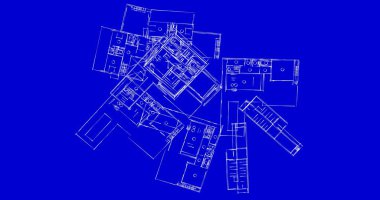 Mimari sanat konseptinde soyut çizgiler, minimum geometrik şekiller. 