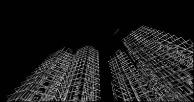 Mimari sanat konseptinde soyut çizgiler, minimum geometrik şekiller. 