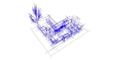 soyut mimari duvar kağıdı tasarımı, dijital konsept arkaplan