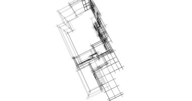 3d mimari duvar kağıdı tasarımı, dijital bina çizimi 