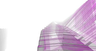 Mimari sanat konseptinde soyut çizgiler, minimum geometrik şekiller. 