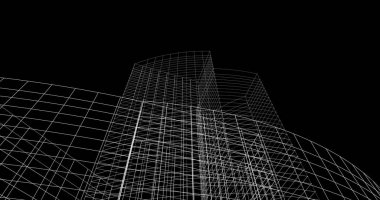 Mimari sanat konseptinde soyut çizgiler, minimum geometrik şekiller. 