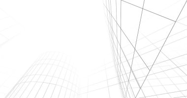 Mimari sanat konseptinde soyut çizgiler, minimum geometrik şekiller. 