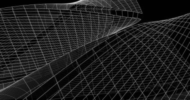 Mimari sanat konseptinde soyut çizgiler, minimum geometrik şekiller. 