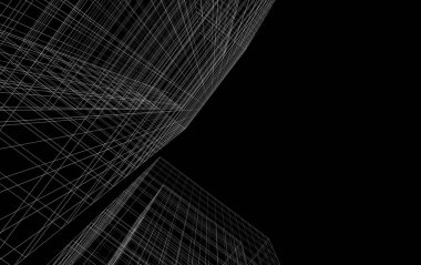 Mimari sanat konseptinde soyut çizgiler, minimum geometrik şekiller. 