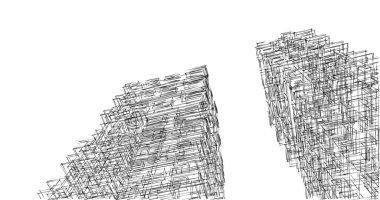Mimari sanat konseptinde soyut çizgiler, minimum geometrik şekiller. 