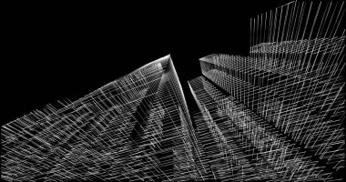 soyut mimari duvar kağıdı tasarımı, dijital konsept arkaplan