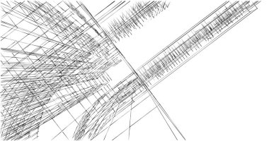 Mimari sanat konseptinde soyut çizgiler, minimum geometrik şekiller. 