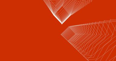 Mimari sanat konseptinde soyut çizgiler, minimum geometrik şekiller. 