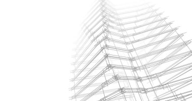 Mimari sanat konseptinde soyut çizgiler, minimum geometrik şekiller. 